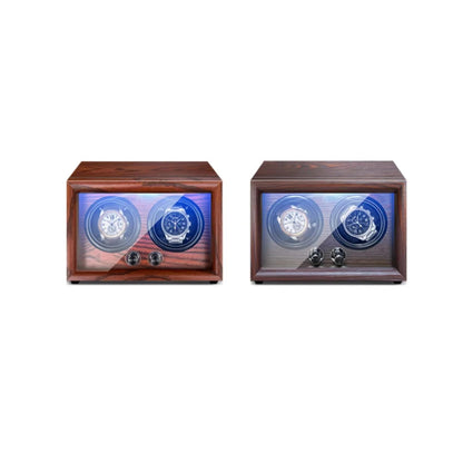 Double watch winder in solid wood