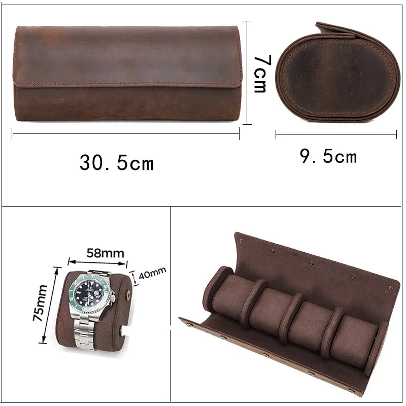 4 Slots Coffee Roll Watch Holder