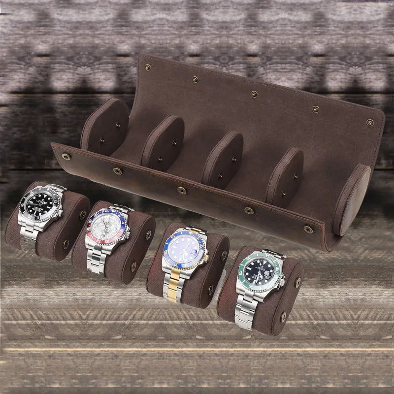 4 Slots Coffee Roll Watch Holder